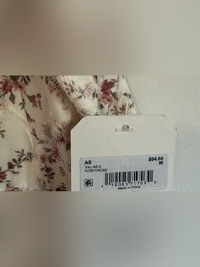 Altar'd State Cream Floral Dress with Dusty Rose Accents-New